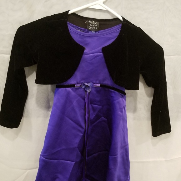 Purple & black little girls dress - Picture 1 of 3